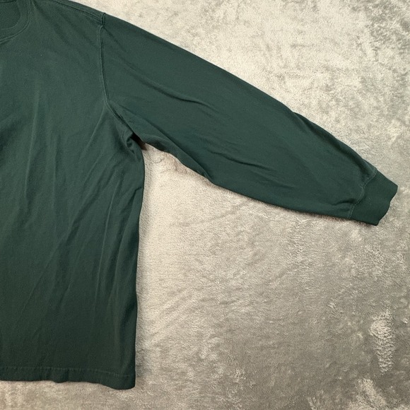 Lands' End Unisex 2XL Dark Green LS Cotton Crewneck Shirt SEE DESCRIPTION - Picture 8 of 15